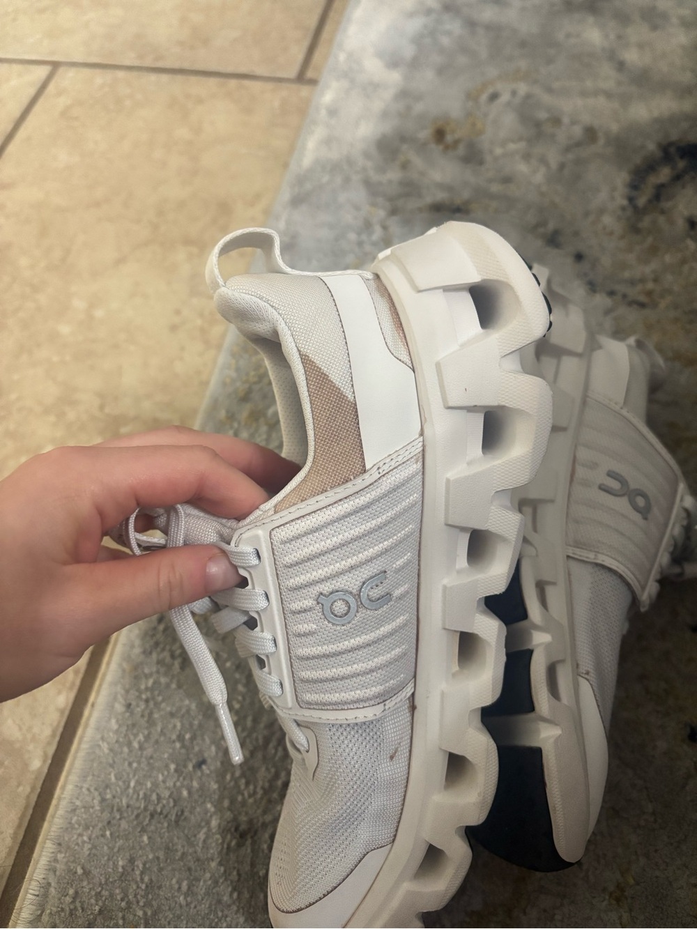 On Running White Athletic Running Sneakers - Picture 3 of 10